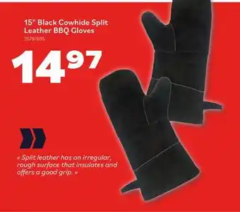 Matériaux Pont Masson 15 Black Cowhide Split Leather BBQ Gloves offer