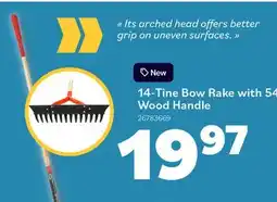Matériaux Pont Masson 14-Tine Bow Rake with 54 Wood Handle offer