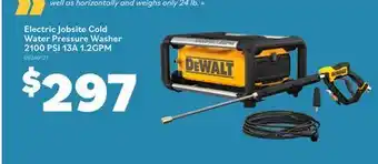 Matériaux Pont Masson Electric Jobsite Cold Water Pressure Washer 2100 PSI 13A 1.2GPM offer