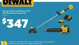 Matériaux Pont Masson Dewalt String Trimer and Blower 20V Max Brushless Combo Kit offer