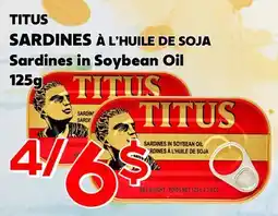 Marche Salaberry TITUS SARDINES À L'HUILE DE SOJA offer