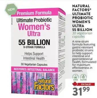 Ki Nature & Santé NATURAL FACTORS ULTIMATE PROBIOTIC WOMEN'S ULTRA 55 BILLION offer