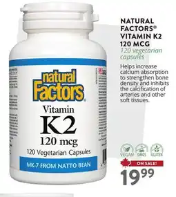 Ki Nature & Santé NATURAL FACTORS VITAMIN K2 120 MCG offer