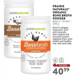Ki Nature & Santé PRAIRIE NATURALS ORGANIC BONE BROTH POWDER offer