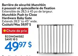 Walmart Munchkin Push to Close Hardware Baby Gate offer