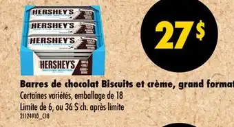 Wholesale Club Barres de chocolat Biscuits et crème, grand format offer
