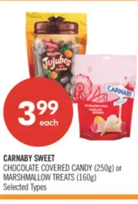 Shoppers Drug Mart CARNABY SWEET CHOCOLATE COVERED CANDY (250g) or MARSHMALLOW TREATS (160g) offer