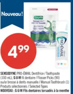 Pharmaprix SENSODYNE Toothpaste (100 mL), Flosser Picks (90) or Manual Toothbrush (1) offer