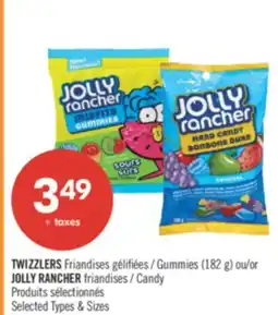 Pharmaprix TWIZZLERS Gummies (182 g) or JOLLY RANCHER Candy offer