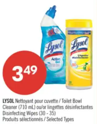 Pharmaprix LYSOL Toilet Bowl Cleaner (710 mL) or Disinfecting Wipes (30 - 35) offer
