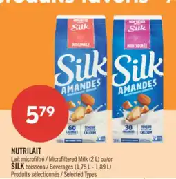 Pharmaprix NUTRILAIT Microfiltered Milk (2 L) or SILK Beverages (1,75 L - 1,89 L) offer