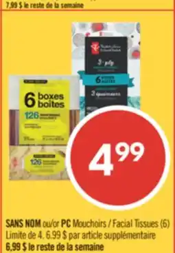 Pharmaprix NO NAME or PC Facial Tissues (6) offer