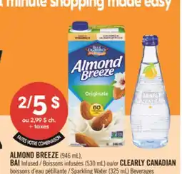 Pharmaprix ALMOND BREEZE 946 mL, BAI Infused 530 mL or CLEARLY CANADIAN Sparkling Water 325 mL offer