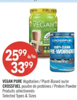 Pharmaprix VEGAN PURE Plant-Based or CROSSFUEL Protien Powder offer