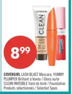 Pharmaprix COVERGIRL LASH BLAST Mascara, YUMMY Gloss or CLEAN INVISIBLE Foundation offer