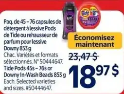 Walmart Tide pods downy in wash beads offer