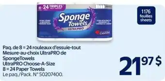 Walmart Ultrapro choose-a-size 8=24 paper towels offer