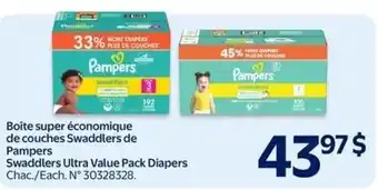 Walmart Pampers swaddlers ultra value pack diapers offer