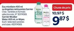 Walmart Garnier micellar water or wipes offer