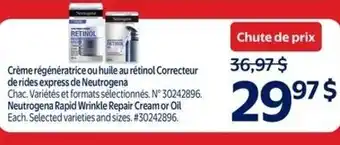 Walmart Neutrogena rapid wrinkle repair cream or oil offer