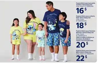 Walmart Pyjama stitch pour tout-petits toddlers' stitch sleep set offer