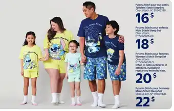 Walmart Pyjama stitch pour femmes women's stitch sleep set offer