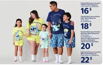 Walmart Pyjama stitch pour hommes men's stitch sleep set offer