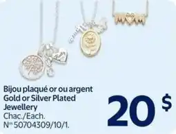 Walmart Gold or silver plated jewellery offer