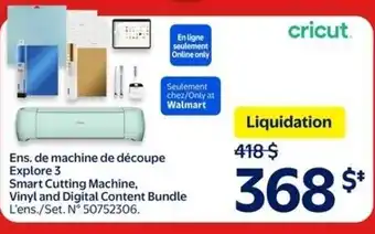 Walmart Cricut smart cutting machine, vinyl and digital content bundle offer