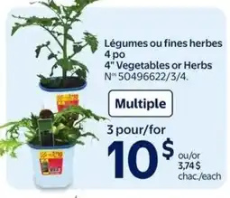 Walmart Vegetables or herbs offer