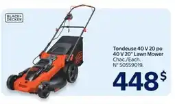Walmart Tondeuse 40 V 20 po 40 V 20" lawn mower offer