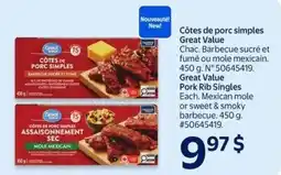 Walmart Great value pork rib singles offer