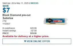 Costco Black Diamond pre-cut Subslice offer