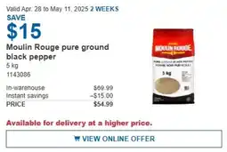 Costco Moulin Rouge pure ground black pepper offer