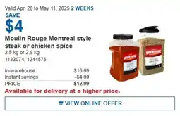 Costco Moulin Rouge Montreal style steak or chicken spice offer