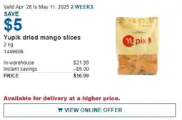 Costco Yupik dried mango slices offer