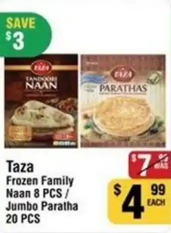 Iqbal Foods Taza frozen family naan jumbo paratha offer