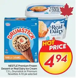 Sobeys Nestlé premium frozen dessert or real dairy ice cream offer