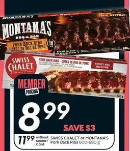 Sobeys Swiss chalet or montana's scene+ pork back ribs offer