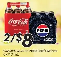 Sobeys Coca-cola or pepsi soft drinks offer