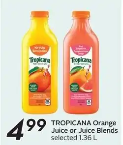 Sobeys Tropicana orange juice or juice blends offer