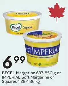Sobeys Becel margarine or imperial soft margarine or squares offer