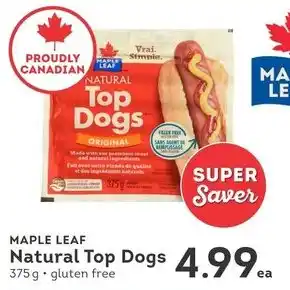 IGA Maple leaf natural top dogs offer