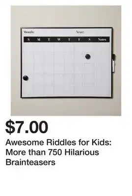 Chapters Indigo Awesome Riddles for Kids: More than 750 Hilarious Brainteasers offer