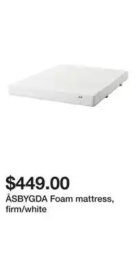 IKEA ÅSBYGDA Foam mattress, firm/white offer