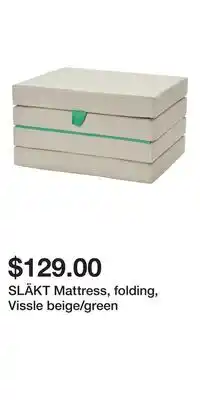 IKEA SLÄKT Mattress, folding, Vissle beige/green offer