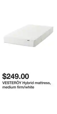 IKEA VESTERÖY Hybrid mattress, medium firm/white offer