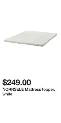IKEA NORRSELE Mattress topper, white offer