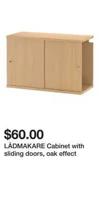 IKEA LÅDMAKARE Cabinet with sliding doors, oak effect offer
