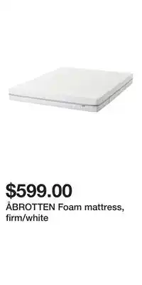 IKEA ÅBROTTEN Foam mattress, firm/white offer